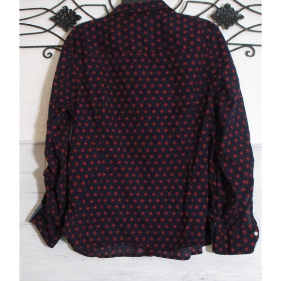 Tommy Hilfiger Button Up Women's Top Size L Long Sleeve Blue Floral - Picture 2 of 5